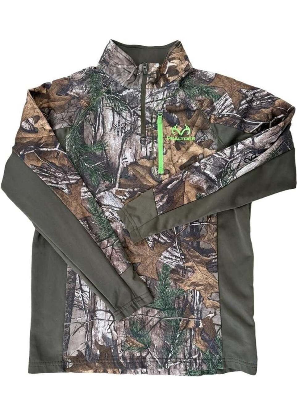 Realtree 1/4 Zip Pullover Size youth L (10-12) Camo Fleece